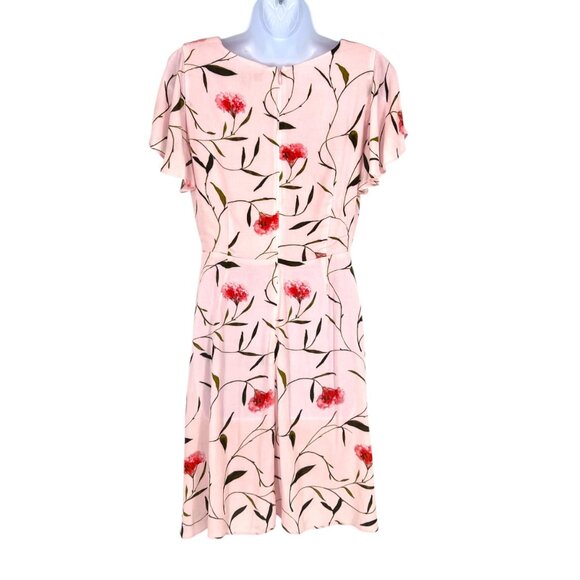 Banana Republic Pink Floral Short-Sleeve V-Neck Dress Size 6 NWT - Picture 7 of 10
